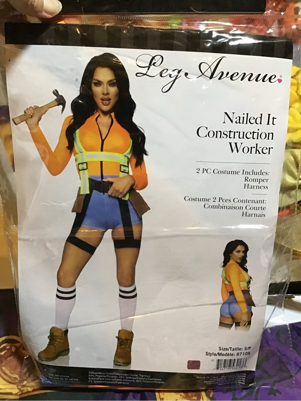 Leg avenue nailed it construction worker 2 pc adult small -NEW